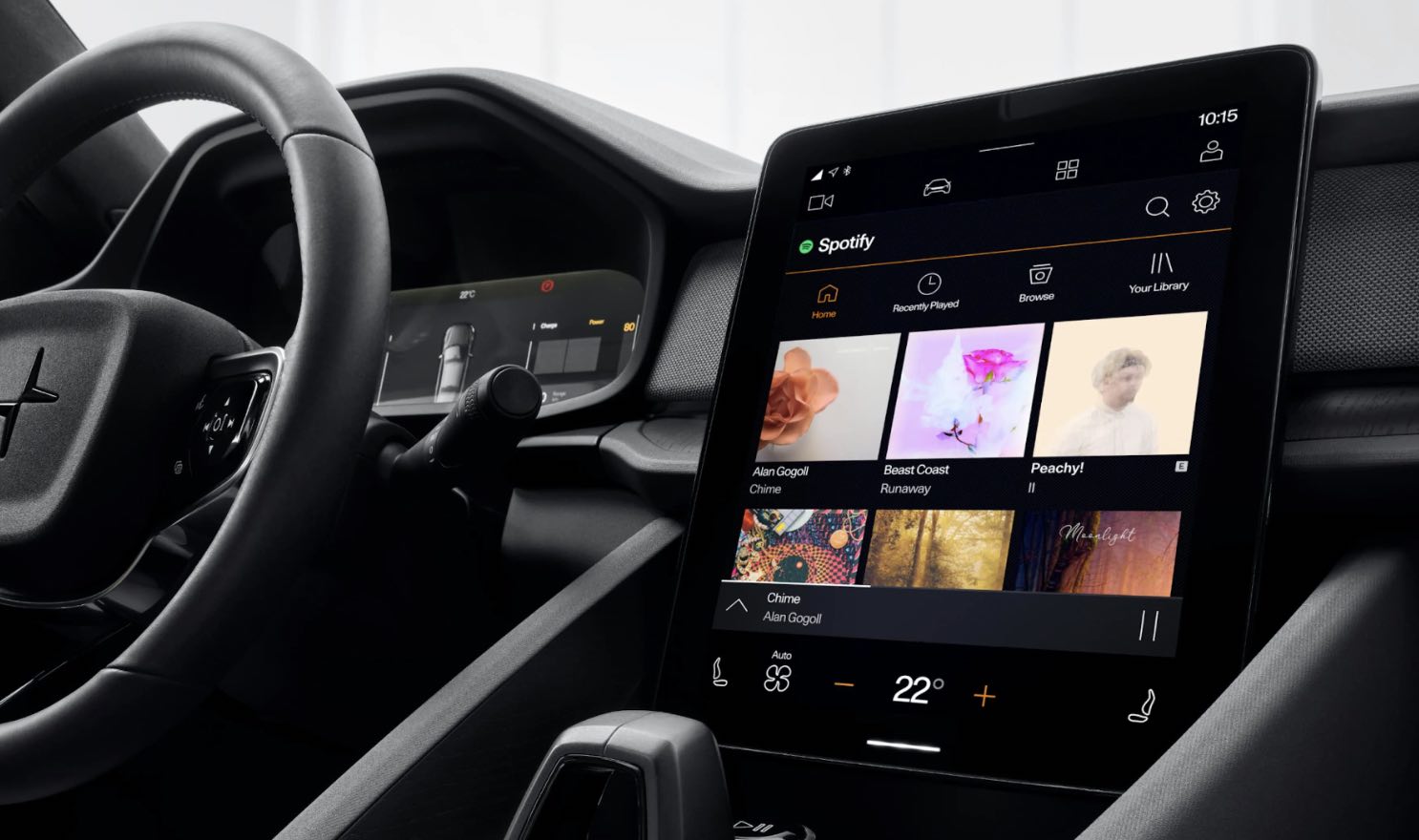 Greentech App Mobility Polestar Infotainment System